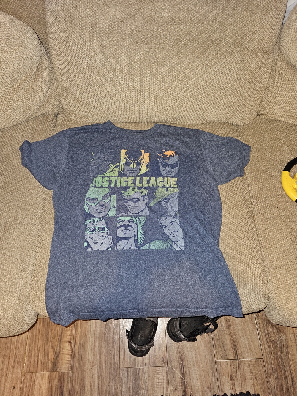 DC Comics Justice League Graphic Tee - Navy with Multicolor Print